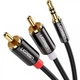Кабель UGREEN AV116 3.5 мм to 2RCA Audio Cable, 1 м Black - изображение 1