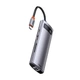 HUB адаптер Baseus Metal Gleam Series 8-in-1 3xUSB3.0 + 4KHD + RJ45 + Type-C + TF + SD переходник хаб Gray (CAHUB-CV0G) - изображение 4
