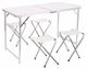 Стіл для пікніка Folding Table алюмінієвий розкладний 4 стільця+валіза Білий - зображення 3