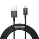 USB кабель с разъемом Micro USB BASEUS Superior Series Fast Charging (2m, 2A). Black - изображение 1
