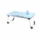 Складной столик Lesko DNZ-23 Blue для ноутбука и еды раскладной переносной 60*48*28 см - изображение 1
