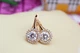Сережки Xuping Jewelry білий камінь в обідку з дрібних фіанітів 1,6 см золотисті - зображення 1