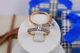 Кольцо Xuping Jewelry с родием камень 6 мм по бокам мелкие камни с родием р 19 золотистое - изображение 2