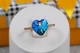 Кольцо Xuping Jewelry сердечко Сваровски голубое хамелеон р 19 золотистое - изображение 4