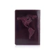 Обложка-органайзер для документов из кожи HiArt World Map PC-03-C19-1718-T001 Фиолетовый - изображение 3
