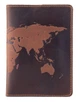 Кожаная обложка на паспорт HiArt PC-01 Shabby Cumaru World Map Рыжий - изображение 1