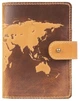 Обложка для паспорта из кожи Hi Art «World Map» PB-03S/1 Shabby Honey Песочный - изображение 1