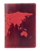 Обложка для паспорта из кожи HiArt PC-01 Shabby Red Berry World Map Красный - изображение 1