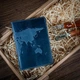 Обложка для паспорта из кожи HiArt PC-01 Shabby Lagoon World Map Синий - изображение 3