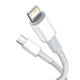 Кабель Lightning > USB Type-C Baseus High Density Braided PD 20W 2.0m (CATLGD-A02) White - изображение 3
