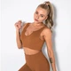 Жіночий костюм для фитнесу Whatiwear топ та шорти коричневий L (1312-brown-L) - зображення 3
