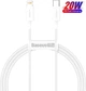 USB кабель для iPhone Type С на Lightning BASEUS Superior Series Fast Charging Data Cable (1.5 m, 20W, PD 2.0, 480 Mbps). White - изображение 1