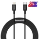 USB кабель для iPhone Type C на Lightning BASEUS Superior Series Fast Charging Data Cable (2m, 20W, PD 2.0, 480 Mbps). Black - зображення 1
