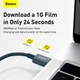 USB кабель для iPhone Type С на Lightning BASEUS Superior Series Fast Charging Data Cable (2m, 20W, PD 2.0, 480 Mbps). Blue - изображение 8
