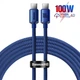 USB кабель Type-C на Type-C для iPad/Android/ПК/MacBook Baseus Crystal Shine Series (100W, 2m). Blue - изображение 1