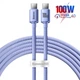 USB кабель Type-C на Type-C для iPad/Android/ПК/MacBook Baseus Crystal Shine Series (100W, 2m). Purple - зображення 1