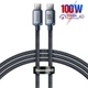 USB кабель Type-C на Type-C для iPad/Android/ПК/MacBook Baseus Crystal Shine Series (100W, 1.2m). Black - изображение 1