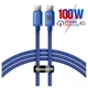 USB кабель Type-C на Type-C для iPad/Android/ПК/MacBook Baseus Crystal Shine Series (100W, 1.2m). Blue - изображение 1