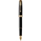 Ручка пір'яна Parker SONNET 17 Black Lacquer GT FP F (86 015) - зображення 1