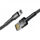 Кабель для быстрой зарядки Baseus Cafule Lightning Special Edition 2.4A USB to Lightning 1m Black-Silver (CALKLF-GG1) - изображение 2