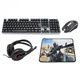 Ігровий комплект Jeqang JK-988 RGB (клавіатура, миша, навушники, килимок) геймерський набір - зображення 1