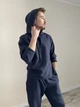 Льняное мужское худи темно-синее M - linen island (132777) - изображение 5