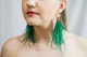 Серьги из перьев Ksenija Vitali Green SP-0001 - изображение 2