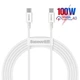 USB кабель Type-C на Type-C BASEUS Superior Series Fast Charging Data Cable (1M, 5A, 100W). White - зображення 1