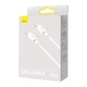 USB кабель Type-C на Type-C BASEUS Superior Series Fast Charging Data Cable (1M, 5A, 100W). White - зображення 10