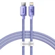 USB кабель Type-C на Lightning для iPhone Baseus Crystal Shine Series (20W, 1.2m). Purple - зображення 5