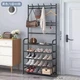 Сборная напольная вешалка для одежды New simple floor clothes rack size с крючками и полками 60*29.5*151 см - изображение 5