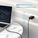 Кабель UGREEN US255 USB Type-C to Angled USB Type-C 60W Round Cable Aluminum Shell Nickel Plating 3A 2m Black/Gray (50125) - зображення 4