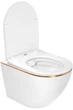 Підвісний унітаз Rea Carlo white mini flat gold edge REA-C1222 - зображення 3