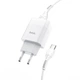 Мережевий зарядний пристрій для мобільного телефону Hoco C72A Glorious single Type-C (EU) (1USB) - зображення 2