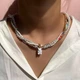 Колье чокер многослойное с мишкой белый - изображение 3