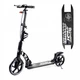 Детский двухколесный самокат Best Scooter 24215-B со складной конструкцией, двумя амортизаторами, ручным дисковым тормозом и фарой, Черный - изображение 1