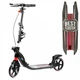 Дитячий двоколісний самокат Best Scooter L-21044 зі складною конструкцією, двома амортизаторами, ручними гальмами та фарою, Чорно-червоний - зображення 1