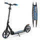 Детский двухколесный самокат Best Scooter 94123 со складной конструкцией, передним амортизатором и тормозом со светом, Черно-синий - изображение 1