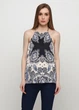 Топ H&M S светло-бежевый синий узор 7556849RP3_светло-бежевый синий узор - изображение 1