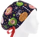 Медицинская шапочка женская HeadwearUniverse универсальная принт новогодние игрушки на синем - изображение 1