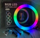 Кольцевая LED селфи лампа MJ33 RGB цветная - изображение 2