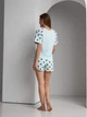 Пижама (футболка + шорты) женская BARWA garments 0308/307 L Бирюза в горох (2113083073750) - изображение 2