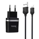 Зарядний пристрій HOCO C12 2USB/ 5W, 2.4A Black з кабелем Lightning 1м. (C12LB) - зображення 1