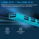 USB-С Promate LiteHub-4 3xUSB 2.0 + USB 3.0 Blue (litehub-4.blue) - изображение 3