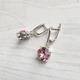 Сережки Hand Made з кристалами Сваровські ніжно-рожевого відтінку - зображення 1