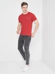 Футболка хлопковая длинная мужская Tommy Hilfiger 10876.5 L Красная - изображение 3