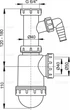 Сифон для кухонной мойки ALCA PLAST A443P-DN50/40 с накидной гайкой 6/4" (2310351100100) - изображение 2