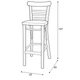 Стілець Barowe BST-225 Fameg 43x107x49 (BST-225) 036079 - зображення 3