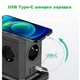 Мережевий фільтр подовжувач з Type-C та USB Toperek на 5 розеток чорний трійник (005605) - зображення 3