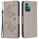 Чехол-книжка с рисунком UniCase Butterfly Pattern для Nokia G21 / G11 - Grey - изображение 1
